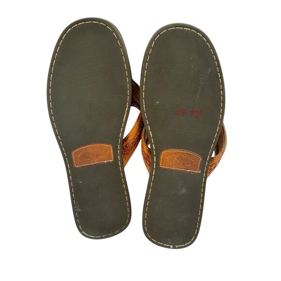 *Tommy Bahama Anchors Away Sandals Mens 12D Brown Leather Flip Flop Quiet Luxury - Picture 5 of 7
